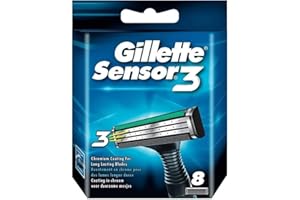 Gillette Lames de Rasoir Homme Sensor3, Pack de 8 Lames de Recharges [OFFICIEL] , l'emballage peut varier