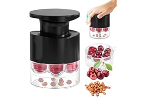 GÉNÉRIQUE Dénoyauteur Mirabelle Denoyauteur Cerise Dénoyauteur À 7 Trous Type À Poussoir Protection Anti-éclaboussures Pour Cerises Dattes Rouges Et Petits Noyaux De Fruits