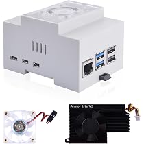 Boîtier DIN Rail GeeekPi Pour Raspberry Pi 5 - Avec Ventilacteur Actif - Boîtier Modulaire