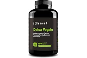 Cardo Mariano, Carciofo, Curcuma, Tarassaco e Bioflavonoidi - Integratore Detox Fegato con Vitamina C Naturale che Contribuisce alla Protezione Cellulare - 180 Capsule Vegane - Zenement