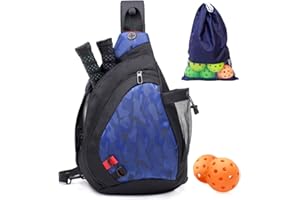 ZOEA Pickleball Bag, Sport Pickleball Sling Bag for Women Man, Adjustable Pickleball Bag with Water Bottle Holder, Fits 4 Paddles and All Your Other Gear