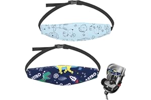 WANTUSHUI 2 Stück Kopfhalterung Kindersitz Auto Kopfstütze Auto Kinder Schlafen, Stirnband Baby Fahrradanhänger, Comfy Leicht Kopfgurt für Child Schlafkissen Repose Fallschutz Zubehör Kopffixierung