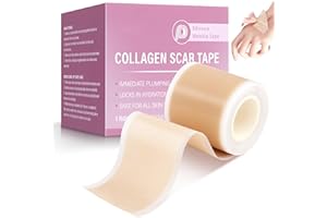 XINRONGDA Láminas de Silicona para Cicatrices, 4 Apósitos de Silicona de 150 cm para Cicatrices, Cinta Facial Ultrafina y Flexible para todo tipo de pieles, Segura y Eficaz para Cicatrices y Queloides (C)