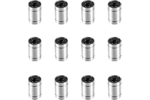 Dealikee LM6UU Linear Bearings, 6mm Bore Dia Linear Motion Bushing with Double Side Rubber Seal Great for CNC Machine 3D Printer (LM6UU)