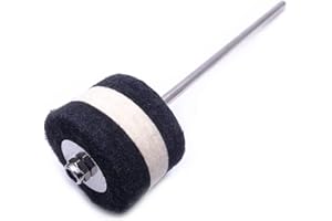 TUOREN Edelstahl-Schaft, roter Filz, Bassdrum-Schlägel, Kickdrum-Pedal, Percussion-Instrument-Zubehör (schwarz)