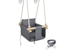 MAMOI® Balancoire Interieur pour Bebe et Enfants, Siege balançoire en Bois et en Coton pour bébé, Balansoire pour Enfant, Balancelle scandinave, Baby Swing