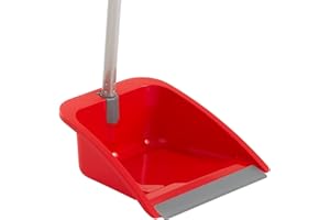 MAYA Recogedor Flex Plegable. Ideal para Espacios Pequeños. Diseño Compacto y Colgable. Pala de Polipropileno con Regleta de Goma. 26x25x86 cm (Rojo)