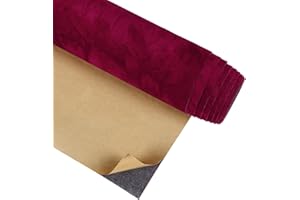 CRE8TIVE Papier Peint Feutre Rouge Foncé Papier Peint Autocollant Velours Adhesif Film Adhesif pour Meuble Vinyle Adhesif Chambre Salon Décoratif Papier Peint Boîte à Bijoux Comptoir 30cm x 200cm