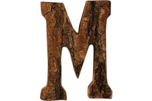 Anawakia Hölzerne Buchstaben A B C D E F G H I J K L M N O P Q R S T U V W X Y Z Vintage Massivholzrinde Holz Nummer Zahlen & 0 1 2 3 4 5 6 7 8 9 Retro DIY Dekoration (M)