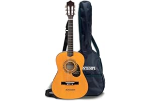 Bontempi | WoodHarmony - Chitarra Classica in Legno da 75 cm con Borsa per Avventure Musicali Autentiche, Marrone Scuro