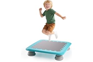Hoyiyobi Mini Trampoline pour Enfants, 64 cm Trampoline Enfant avec Coussinets, Autisme Enfants Équipements de Formation sensorielle, Max Charge 100 kg, Utilisation intérieure et extérieure