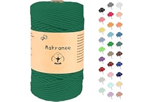 Uvolo 3mm x 200m Makramee Garn, Baumwollgarn, Macrame Kordel für Basteln, Pflanzenbügel-Hunkelgrün