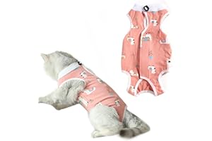 HACRAHO Cat Recovery Suit, 1 PCS Cotton Cat Recovery Kit Chemise de Protection Respirante pour Chat après Chirurgie de récupération pour Petits Chats et Chiots, L