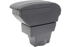 KAERGK Armrest Box For Astra J Center Console Storage Box with Cup Holder Double Layer Armrest Accessories Black (4 USB Black with Black thread)