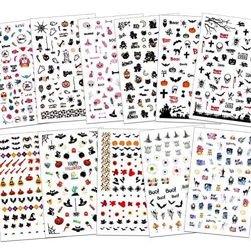 Konsait 900+ pcs Halloween Nail Art Pegatinas Decorativas,...