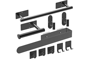 AIKER Porta Asciugamani Bagno,Versione Aggiornata Rettangolo Porta Asciugamani Bagno Adesivo 10PCS,Acciaio Inossidabile SUS304 Ispessito Accessori Bagno,Praticare Fori O Installazione Autoadesiva