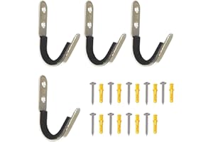 PMSANZAY 4 Pack Heavy Duty Sword Wall Mount - Display Rack Stand Hook Hanger - Holds 2 Swords - Felt Protection - No Rust, No Scratching - Easy Install, Sturdy