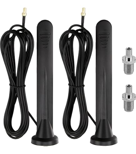2 Antennes 4G/5G SIGANDG 15dBi - Amplificateur Signal LTE Pour Routeur Mobile, Modem, Caméra | Base Magnétique, Câble 3m