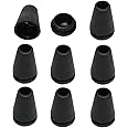 sourcing map 8pcs Black Bell End Stopper Cord Rope Ends Locks Lanyard Clips Fastener for Backpack Drawstrings Accessories