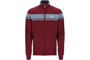 Sergio Tacchini Mens Claret/Sky Red/Blue 80s Damarindo Track Top