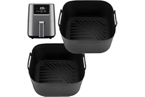 GINOYA Small Air Fryer Liners for Chefman 2L Mini Air Fryer, 2pcs Silicone Accessories for COSORI/Daewoo Small/Tower T17025 Vortx Compact 2L/1.5L