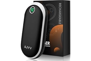 AJVV Chauffe-Mains Rechargeable,【15H Longue Durée Chaleur】10000mAh Électrique Chaufferette Main Portable 2S Chauffage & 3 Niveaux Chaufferette de Poche pour Raynaud Sports de Plein Air, pour Femmes Hommes