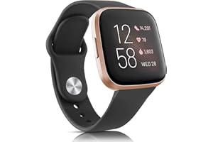 Vancle Bracelet Compatible avec Bracelet Fitbit Versa 2/Versa/Versa Lite pour Femmes Hommes, Bracelet de Remplacement Réglable pour Fitbit Versa 2/Versa/Versa Lite, Noir