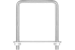 sourcing map U Bracket 1 Piece U-Bolt M8 x 77 mm x 110 mm Square U-Bolt 304 Stainless Steel U-Bolts with Nut Plate Bracket Clamp Fence Attachment for Roof Box Car Pipe Towing