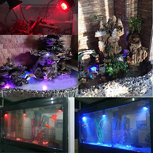 GreenSun LED Lighting Spot Lampe Unterwasser RGB Aquarium Beleuchtung Aufsatz leuchte Aquariumlampe 36LEDs Strahler Teichlampe Teichstrahler Teichlampen Dekorative für Fisch Tank Aquarium 4 Stücke in 1 Set - 7