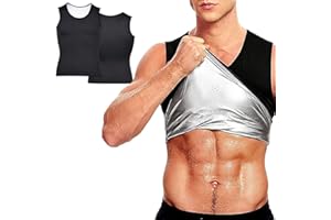 Neopren Shirt Herren, CJBIN Sauna Shirt Body Shaper Herren Sauna Vest Schwitzanzug,Sauna Vest Men, Sauna Shirt Sweat Herren,Saunaweste zum Abnehmen, Shapewear Sauna Herren für Abnehmen Fitness Workout