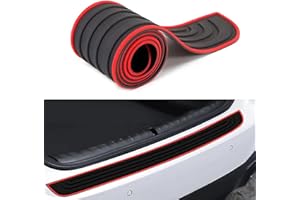 XQZMD Rear Bumper Guard, Anti-scratch PVC Rubber Strip, Car SUV Truck Pickup Bumper Protector (Black and Red, 40.94'' x 3.54'')