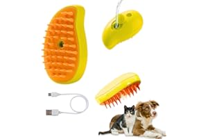 DAVANSU® Cepillo Vapor para Perros y Gatos | 3 en 1: Desenreda, Masajea y Cepilla | Cerdas Suaves Seguras | Desenreda, Reduce Pelo Suelto y Limpia sin Químicos | Inalámbrico 70 min y Recargable