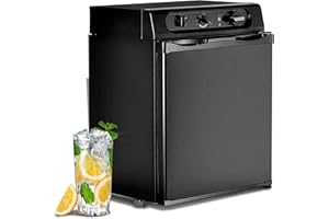 Smad 3 Way Fridge, Gas Fridge for Campervan, Silent Camping Fridge for Caravan, RV, Leisure Motorhome, Cabin, 41L, 0~10 ℃, Lpg Propane, Black