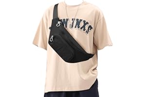 WINSPANSY Leggero Marsupio Uomo Donna,Marsupio Alla Moda Sportivo Tracolla con Cinturino Regolabile e Fibbia a Sgancio Rapido,Marsupio Impermeabile per Corsa Ciclismo Escursione Campeggio Nero