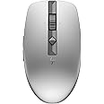 HP 710 Rechargeable Silent Mouse/6 Programmable Buttons/90-Day Rechargeable Battery Life Track-On Glass Sensor(Silver) - Bluetooth