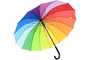 iX-brella Long parapluie de qualité 16 parties résistant aux tempêtes 1 m de diamètre Arc-en-ciel
