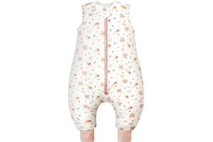 WYTBABY Baby Sleeping Bag 1.0 Tog With Legs, 100% Cotton Sleeveless Baby Sleep Sack Toddler Wearable Blanket For Boys and Girls, 80cm/3-4 Years