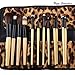 Uzza Foundation Brush Set Kit - 12 Pieces Premium Cosmetic Makeup Brush Set - Foundation Eye Shadow Blush Concealer Brush Cosmetic Tool Kit Set Brush With Bag (Brown)