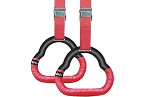YGCQFH Gymnastics Rings for Kids, with Adjustable Straps, Durable Non-Slip Design, Gym Rings, Pull-Up Bar for Kids, Ideal for Indoor/Outdoor Fitness Equipment, Load capacity 120KG