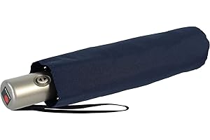 Knirps Regenschirm Slim Duomatic - klein und leicht mit Auf-Zu Automatik - Navy