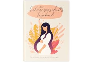 DESIGN WUNDER Schwangerschaftstagebuch zum Eintragen in der Schwangerschaft - Schöne Erinnerungen als Geschenk zur Schwangerschaft gesammelt im Schwangerschaftstagebuch - Erinnerungsbuch Tagebuch