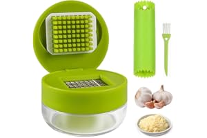 GYYXH Presse-Ail avec Outil Éplucheur en Silicone et Brosse de Nettoyage, 304 Inox Set de Coupe Ail Garlic Press, Écrase l'Ail et le Gingembre Sans Effort