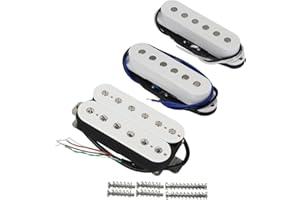 FLEOR Alnico 5 HSS Single Coil+Humbucker Pickup Neck+Middle+Bridge Pickup (14-15K), Blanc