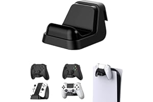 playvital Wandhalterung Controller/Kopfhörer Halter für ps5, Stand mit Anti-rutsches Design für Xbox Series Controller, Wandhalter für Switch Pro Controller Konsole Ständerhalter für ps5(Schwarz)