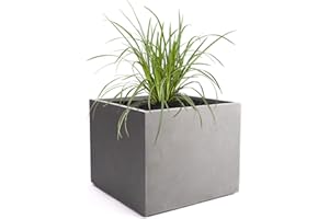 ‎PFLANZWERK Pflanzwerk® Pflanzkübel Cube Grau 23x23x23cm *Frostbeständiger Blumenkübel* *UV-Schutz* *Qualitätsware*