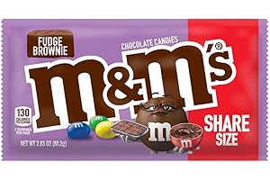 M&M'S Fudge Brownie Share Size Chocolate Candy, 2.83 oz