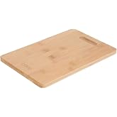 Kitchen Chopping Board Made of 100% Bamboo Wood with Handle 30 x 20 cm Chopping Board, Meat Fish, Vegetables, Fruits, Food