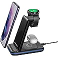 UNIGEN® Audio Unidock 350-23W 3in1 Wireless Charging Station Compatible with Samsung S24 Ultra Plus S23 S22 S21 S20 Z Fold Flip 6/5/4/3Watch7/6/5/Pro/4/Active 1/2 Galaxy Buds3/2 Pro-Black