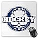 Produktbild HYYCLS Hockey Mauspads, Weathered Looking Vintage Stamp Composition Text Sticks and Stars in Circle, Standard Size Rectangle Non-Slip Rubber Mousepad, Navy Blue White