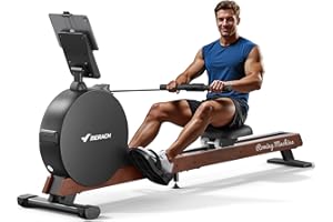 MERACH Professional Self Generated Rowing Machine, Upgraded 60kg Peak Magnetic Resistance, Auto Resistance Adjustment, Dual Wooden Rails, LED Display– A Ideal Blend of Professionalism and Art